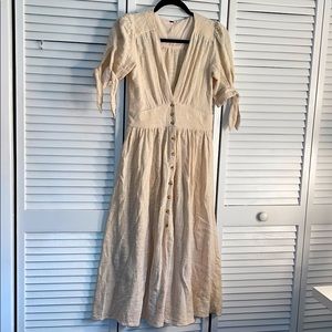 Free People Button Front MIDI Dress